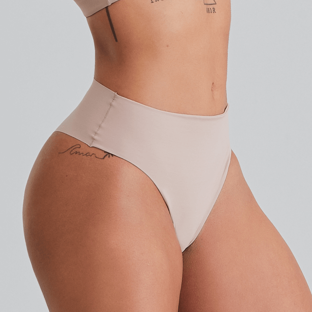 Double-layered High-waisted Seamless Brief