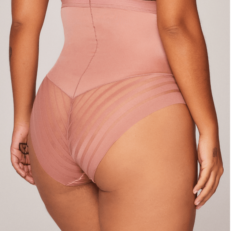 Shaping Brief in Striped Tulle